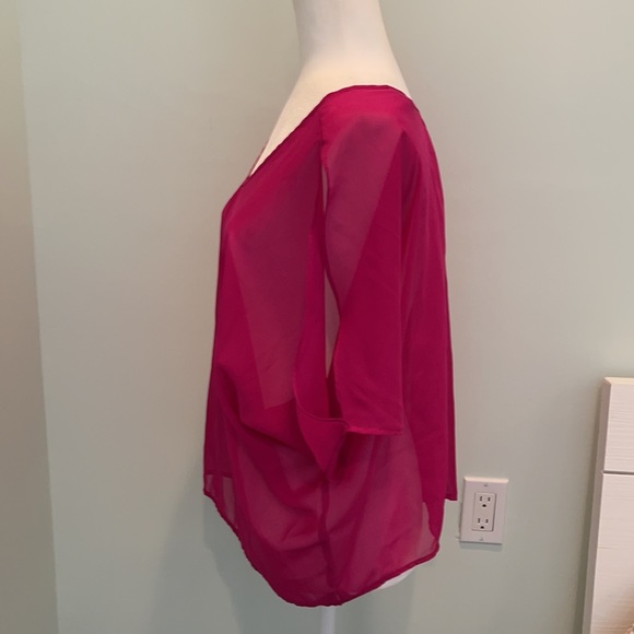 Alloy Apparel Sheer Pink Womans Blouse Size Small - Picture 3 of 8
